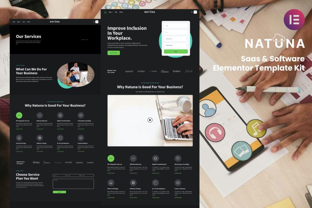 Natuna – Saas &amp; Software Elementor Template Kit