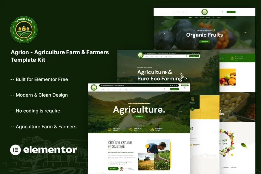 Agrion – Agriculture Farm &amp; Farmers Template Kit