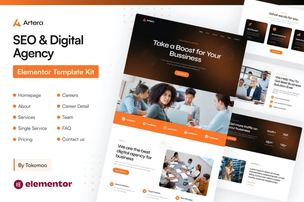 Artera – SEO &amp; Digital Agency Elementor Pro Template Kit