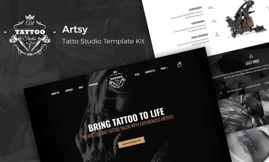Artsy – Tattoo Studio Elementor Template Kit