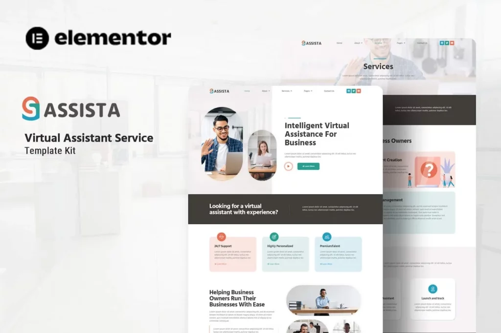 Assista – Virtual Assistant Service Elementor Template Kit
