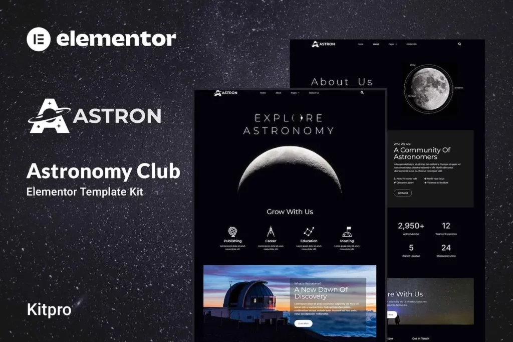 Astron – Astronomy Elementor Template Kit