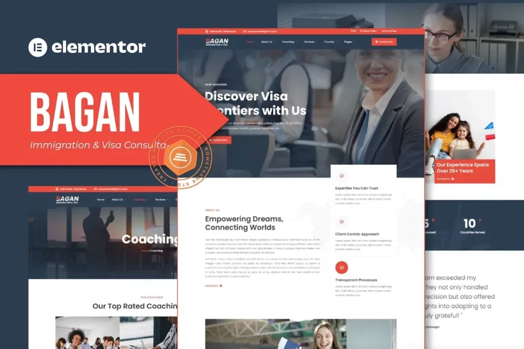 Bagan – Immigration &amp; Visa Consulting Elementor Template Kit