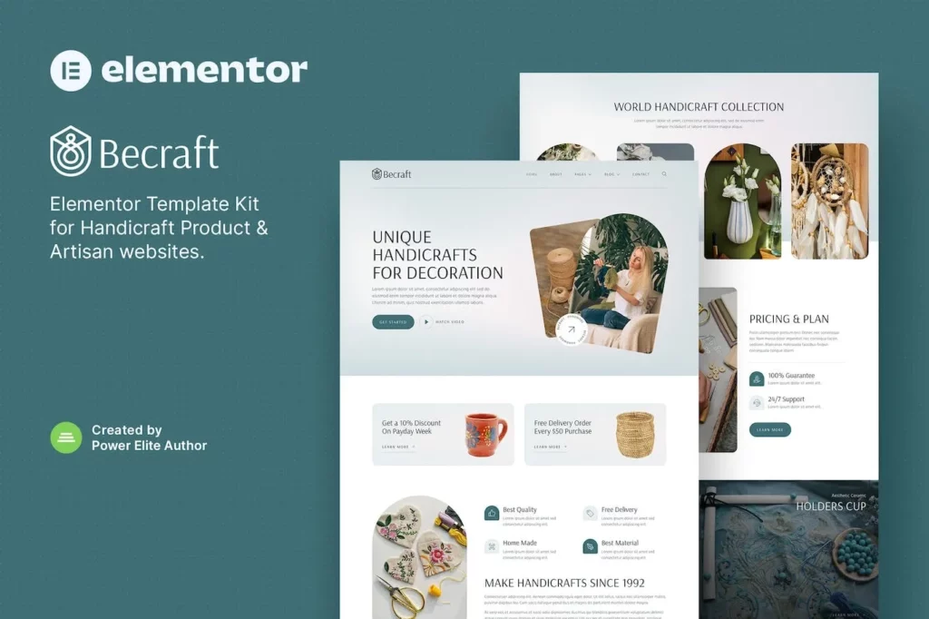 Becraft – Handicraft &amp; Artisan Elementor Template Kit