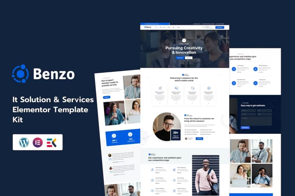 Benzo – It Solution &amp; Services Elementor Template Kit