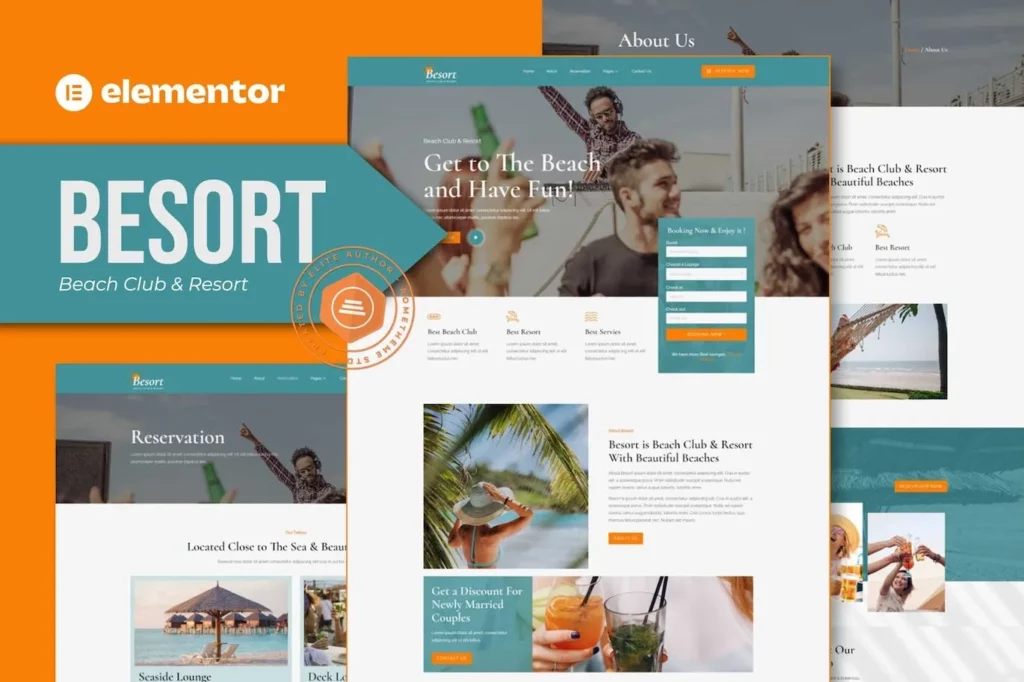 Besort – Beach Club &amp; Resort Elementor Template Kit