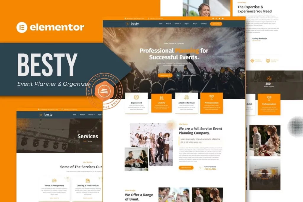 Besty – Event Planner &amp; Organizer Elementor Template Kit