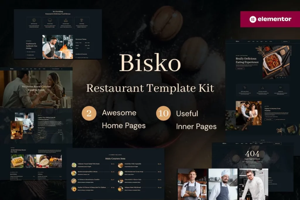 Bisko – Restaurant &amp; Cafe Elementor Template Kit