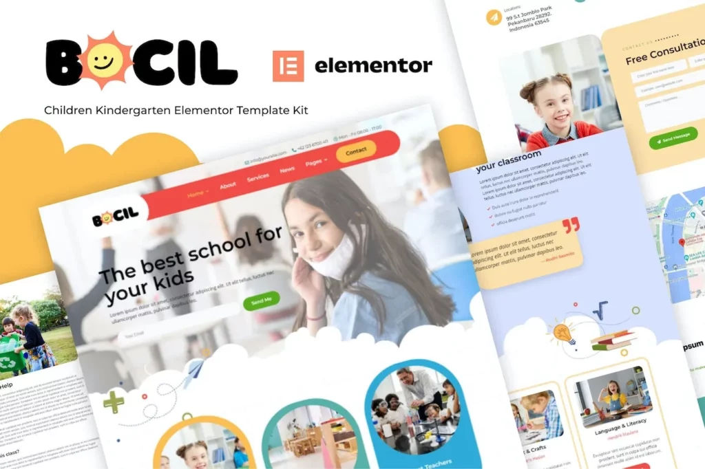 Bocil – Children Kindergarten Elementor Template Kit