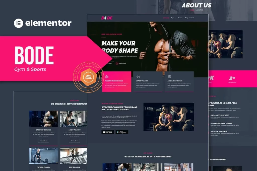 Bode – Gym &amp; Sports Elementor Template Kit