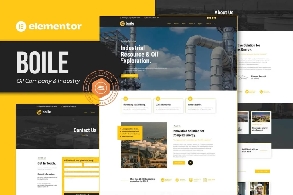 Boile – Oil Company &amp; Industry Elementor Template Kit