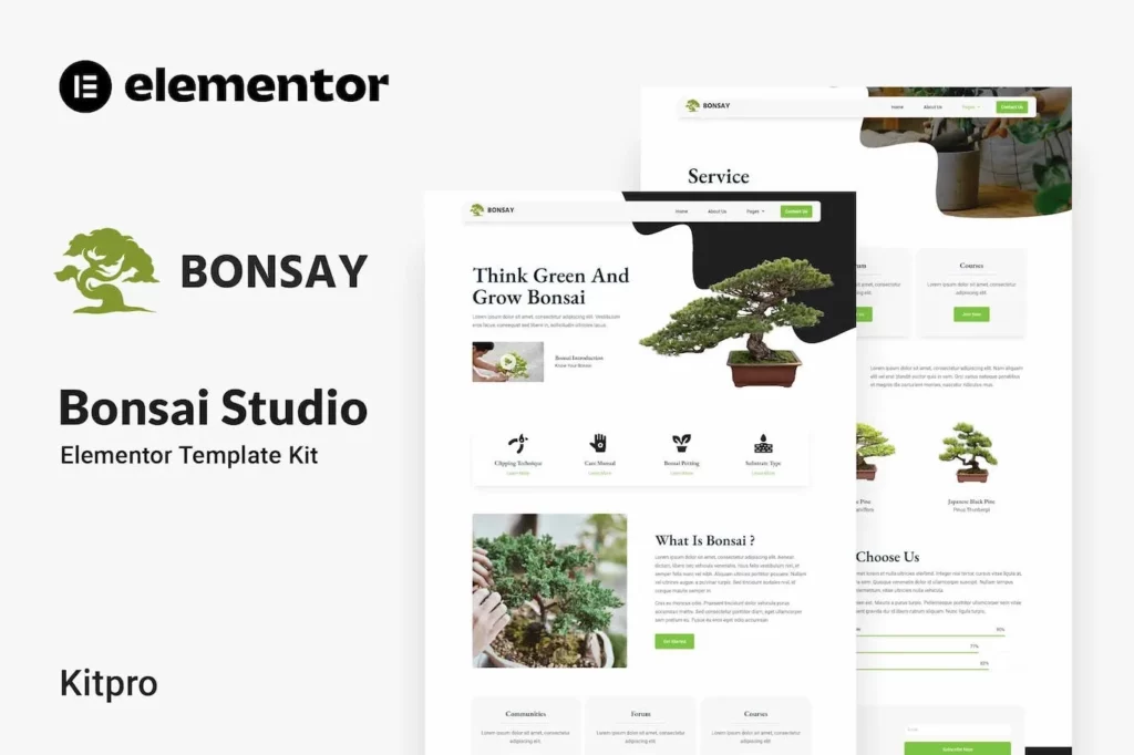 Bonsay – Bonsai Studio Elementor Template Kit