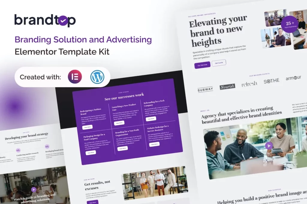 Brandtop – Branding Solution &amp; Advertising Elementor Template Kit