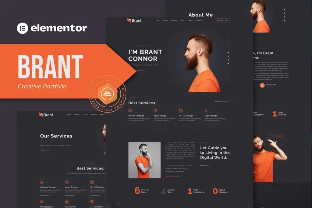 Brant – Creative Portfolio &amp; Agency Elementor Template Kit