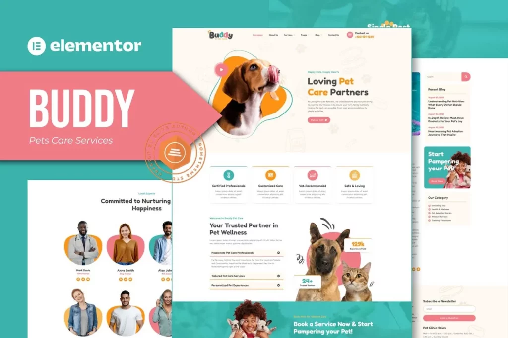 Buddy – Pet Care Services Elementor Template Kit