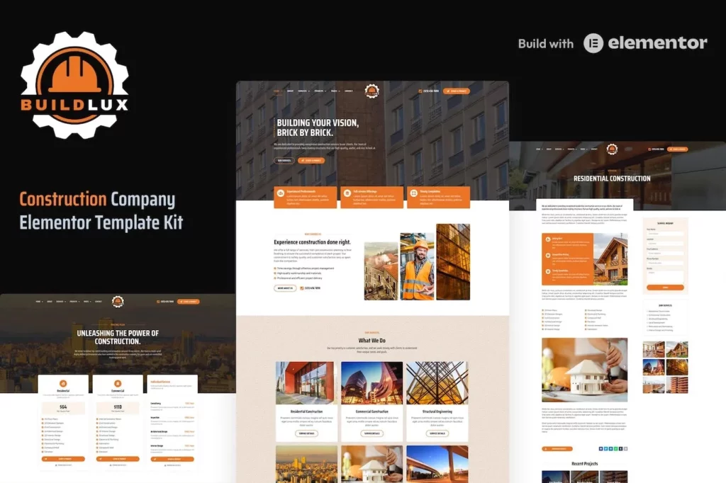 Buildlux – Construction Elementor Pro Template Kit
