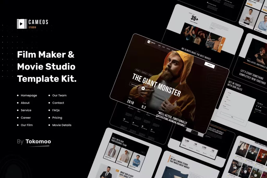 Cameos | Film Maker &amp; Movie Studio Elementor Template Kit