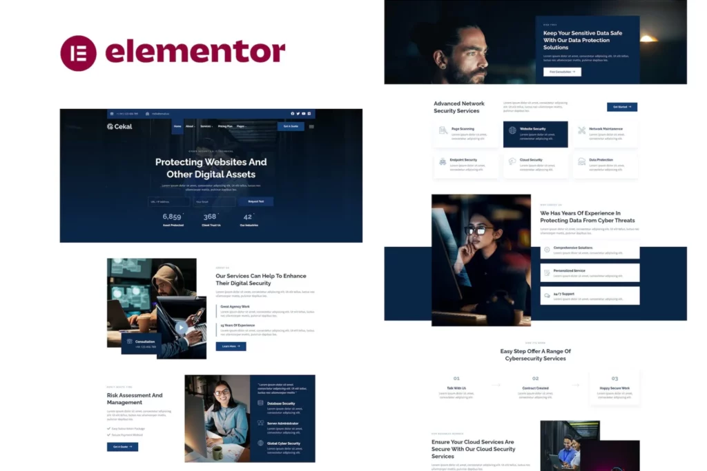 Cekal – Cyber Security &amp; IT Service Elementor Template Kit