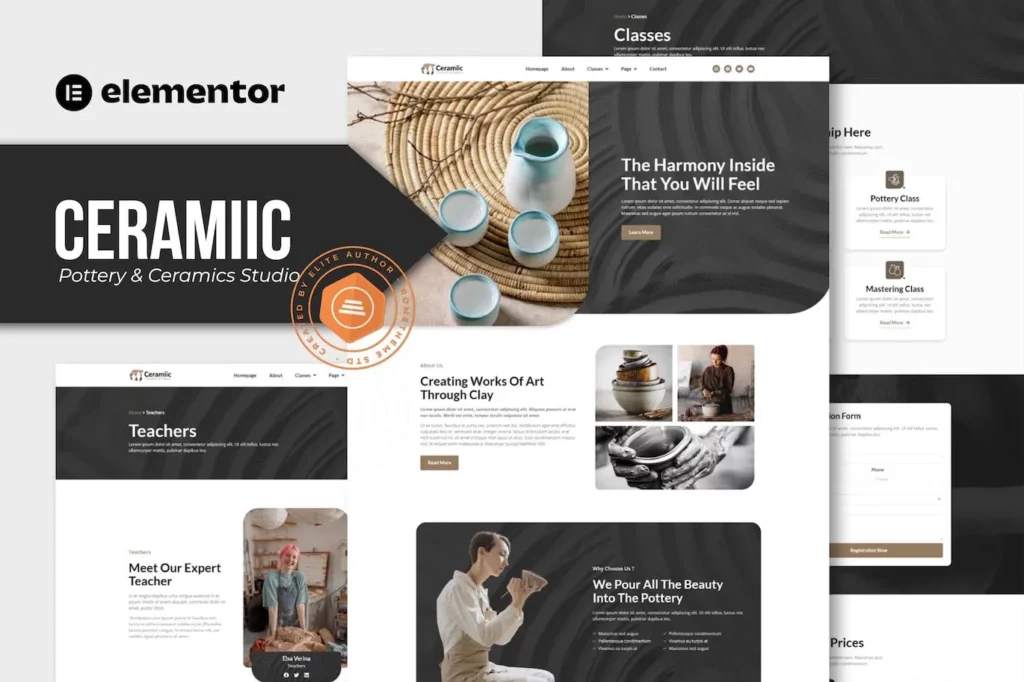 Ceramiic – Pottery &amp; Ceramics Studio Elementor Template Kit