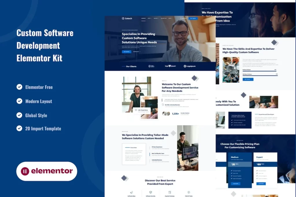 Cetech – Custom Software Development Services Elementor Template Kit