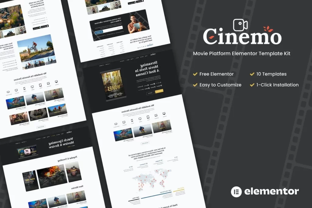 Cinemo – Video Streaming Website Elementor Template Kit