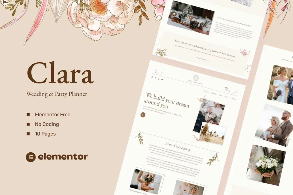 Clara – Wedding &amp; Party Planner Template Kits