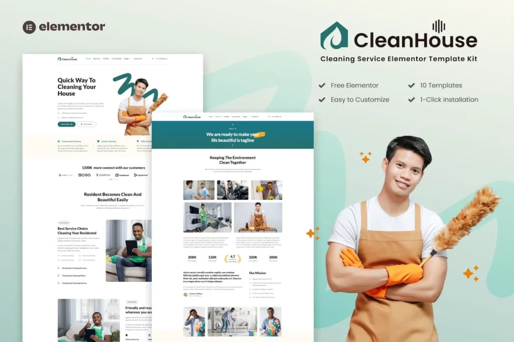CleanHouse – Cleaning Service Template Kit