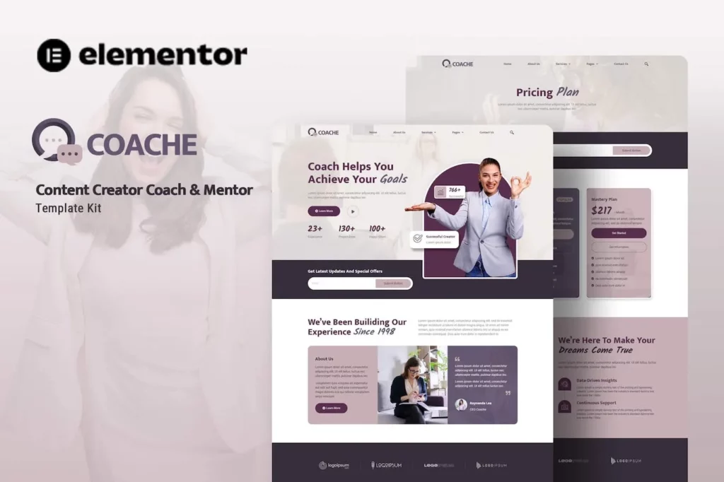 Coache – Content Creator Mentor Elementor Template Kit