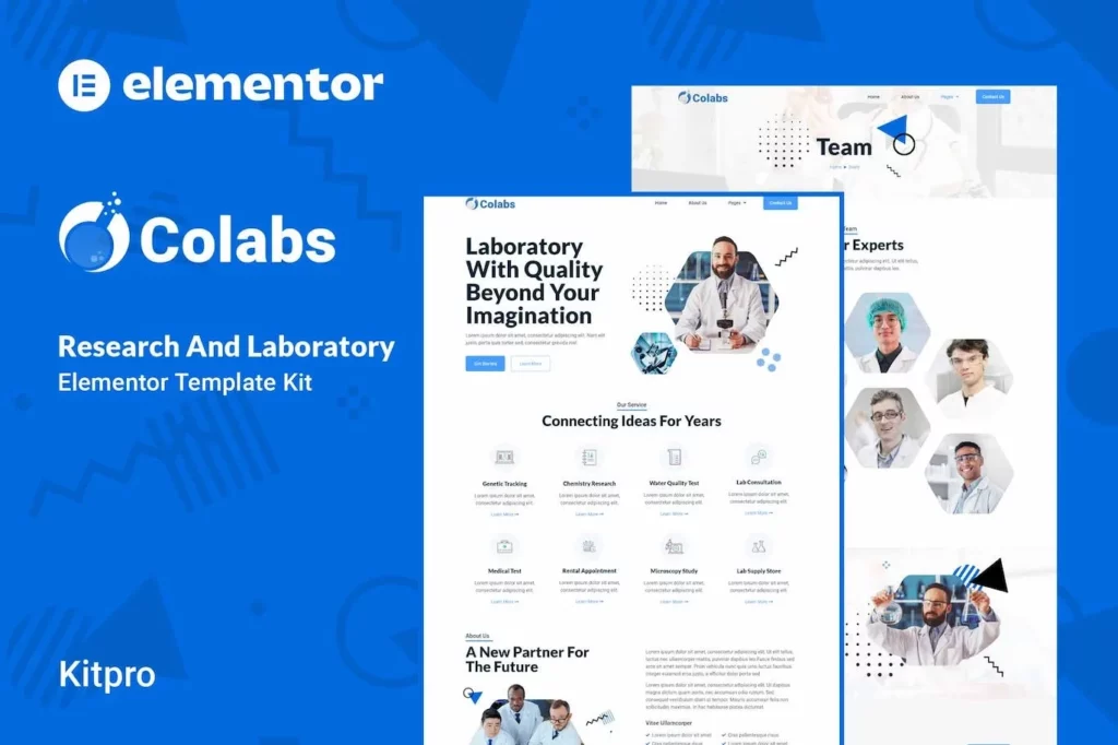 Colabs – Research &amp; Laboratory Elementor Template Kit