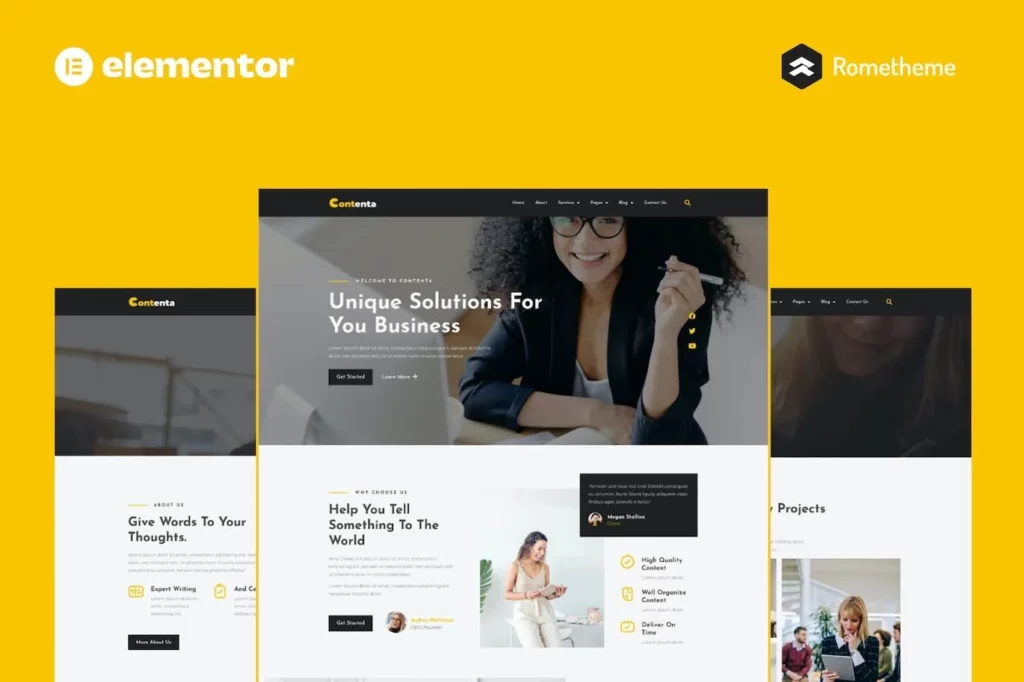 Contenta – Content Writing Services Elementor Pro Full Site