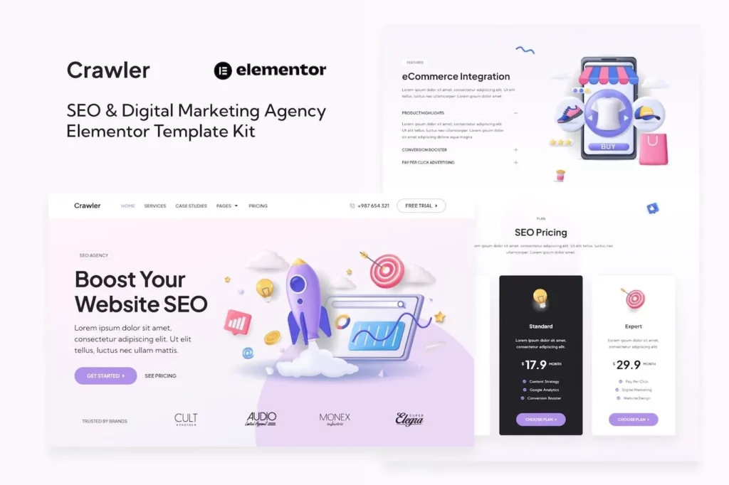 Crawler – SEO &amp; Digital Marketing Agency Elementor Template Kit
