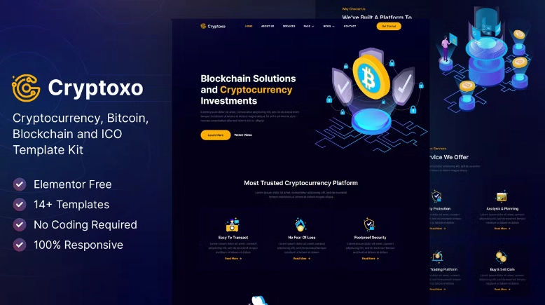 Cryptoxo Cryptocurrency Blockchain And Bitcoin Elementor Template Kit 97 1654692141 1