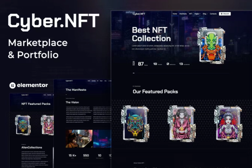 Cyber Nft Marketplace And Portfolio Elementor Template Kit 56 1652279094 1
