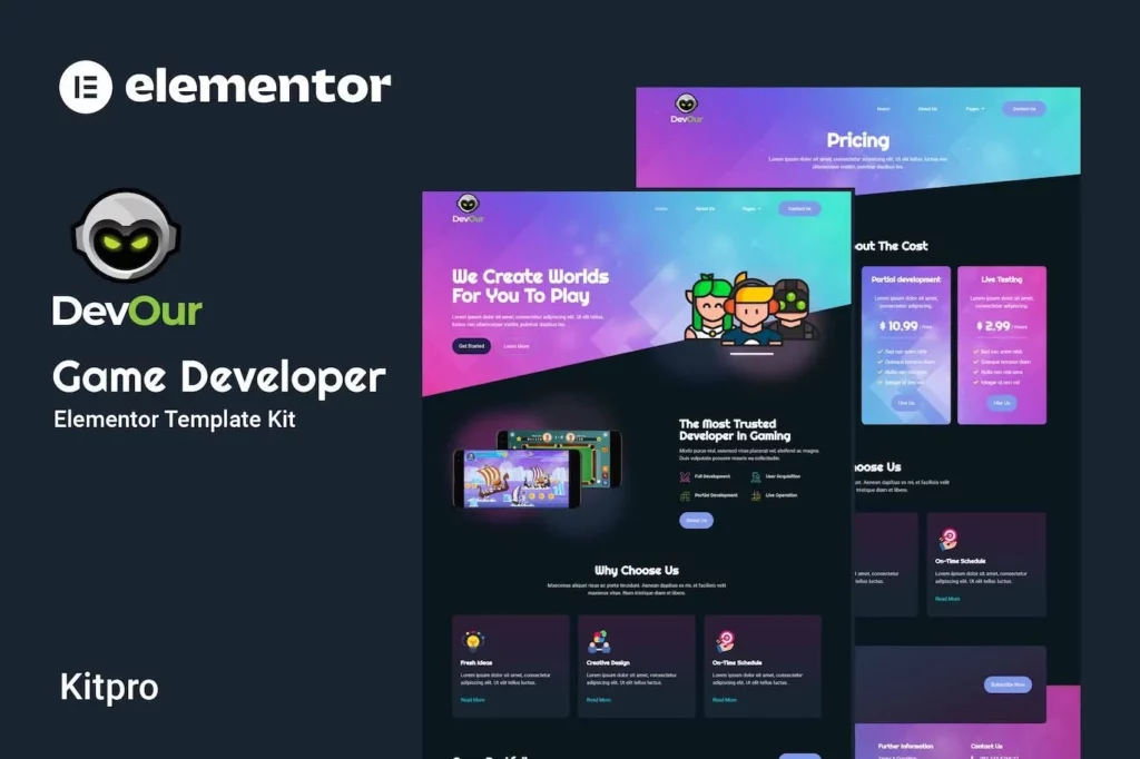 Devour – Game Developer Elementor Template Kit