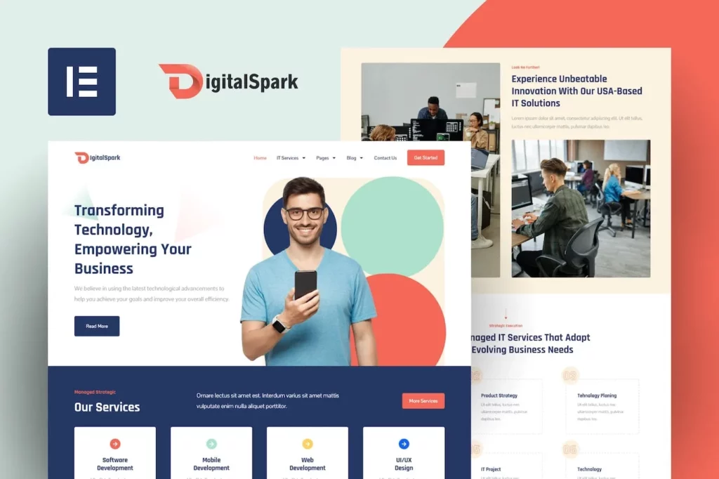 DigitalSpark – IT Services Elementor Template Kit