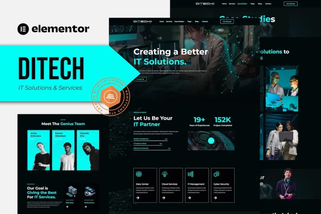 Ditech – IT Solutions &amp; Services Company Elementor Template Kit