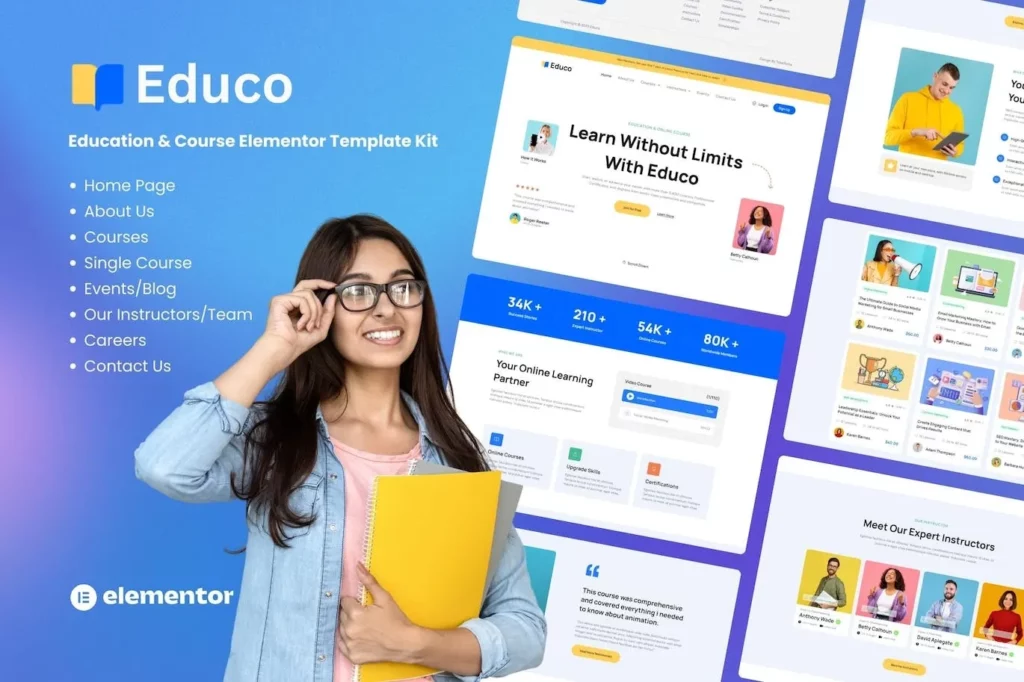 Educo – Education &amp; Online Course Elementor Template Kit