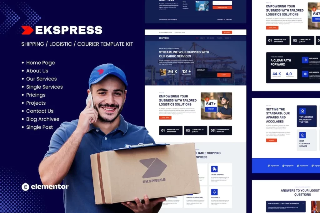 Ekspress – Logistic Shipping &amp; Courier Template Kit