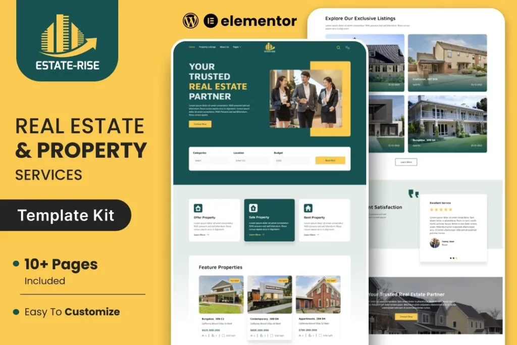 Estate Rise – Real Estate Elementor Template Kit