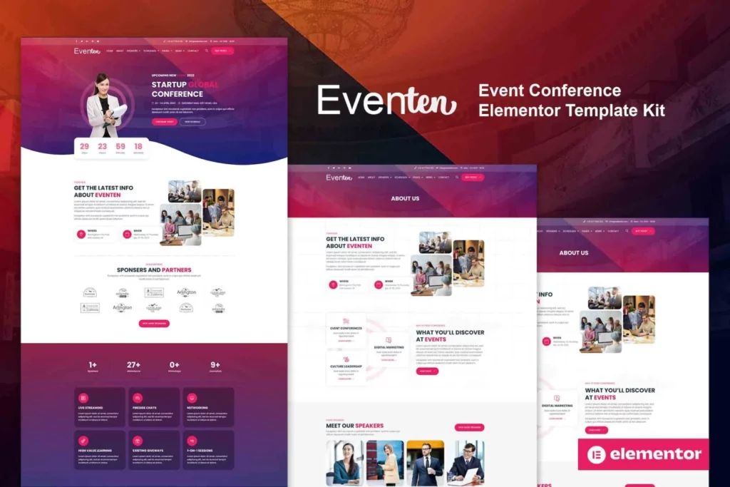 Eventen – Event Conference Elementor Pro Template Kit
