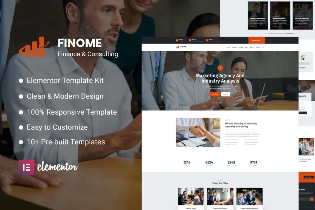 Finome – Finance &amp; Business Elementor Template Kit