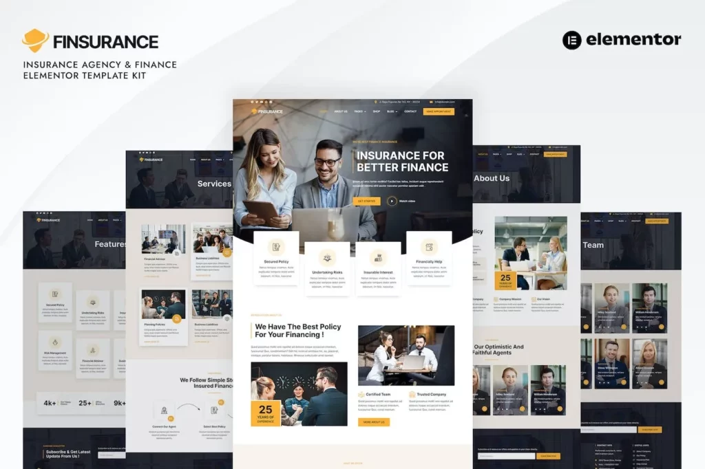 Finsurance – Insurance Agency &amp; Finance Template Kit
