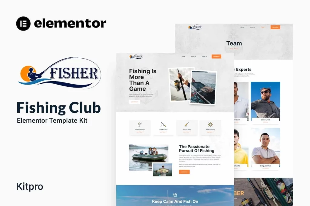Fisher – Fishing Club Elementor Template Kit
