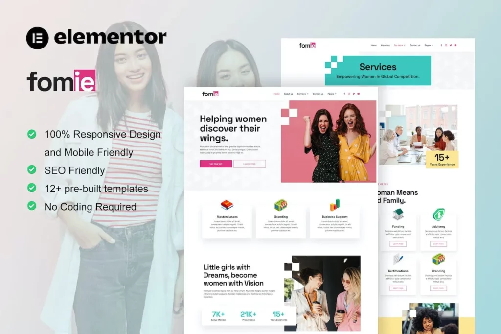 Fomie – Business Woman Elementor Template Kit