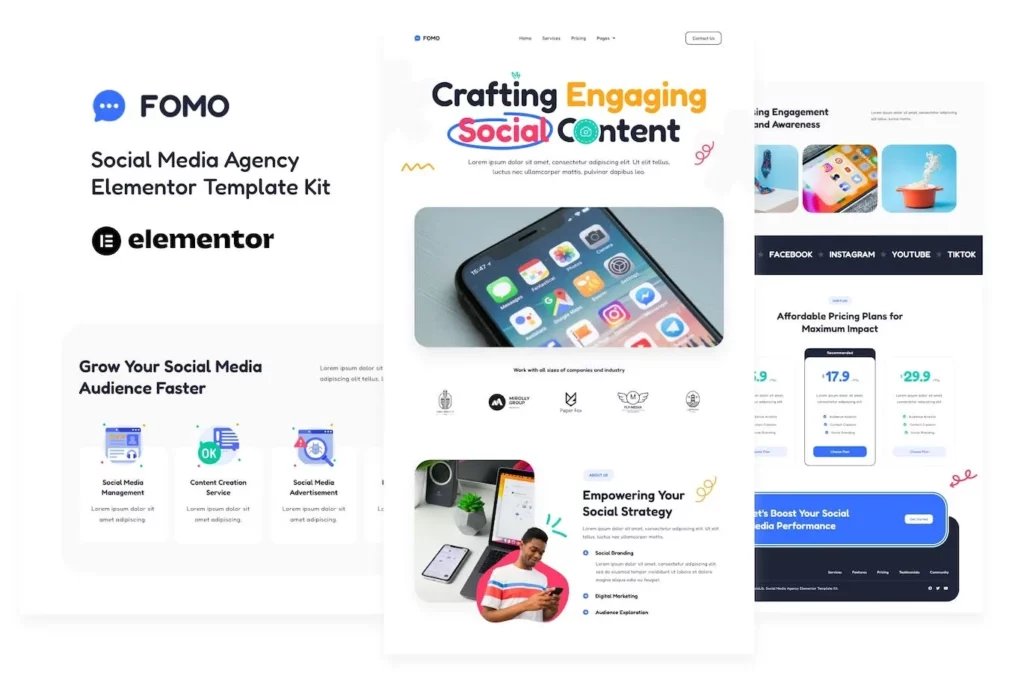 FOMO – Social Media Marketing Agency Elementor Template Kit