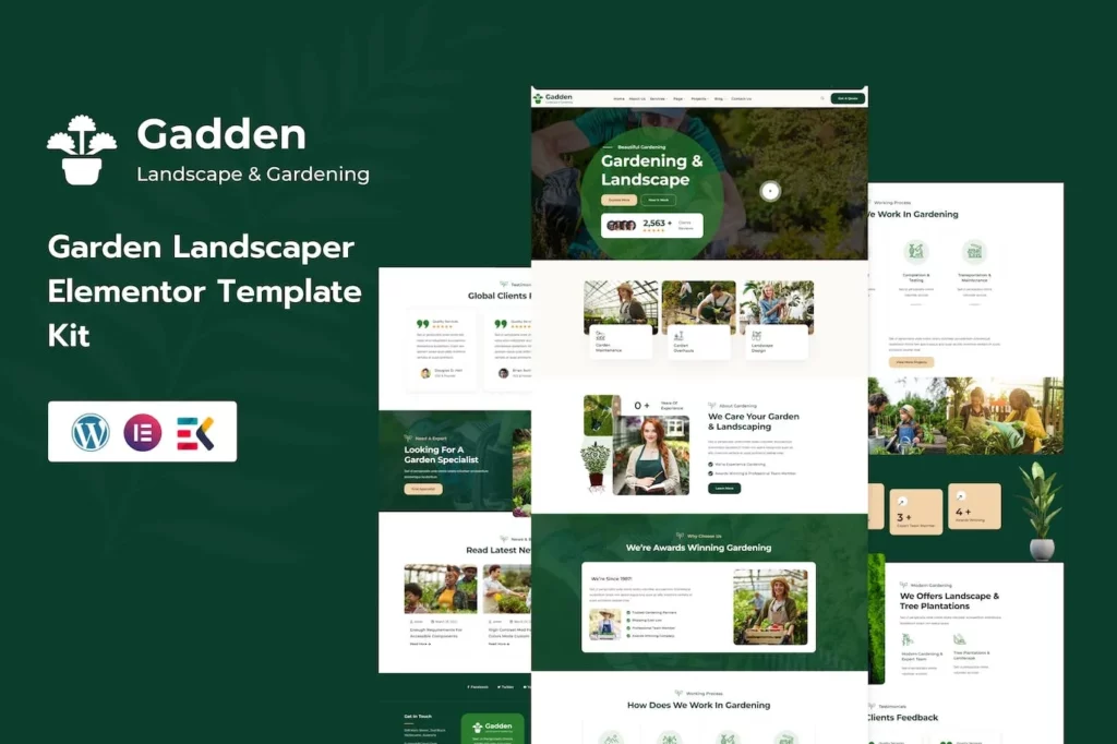 Gadden – Garden &amp; Landscaping Elementor Template Kit