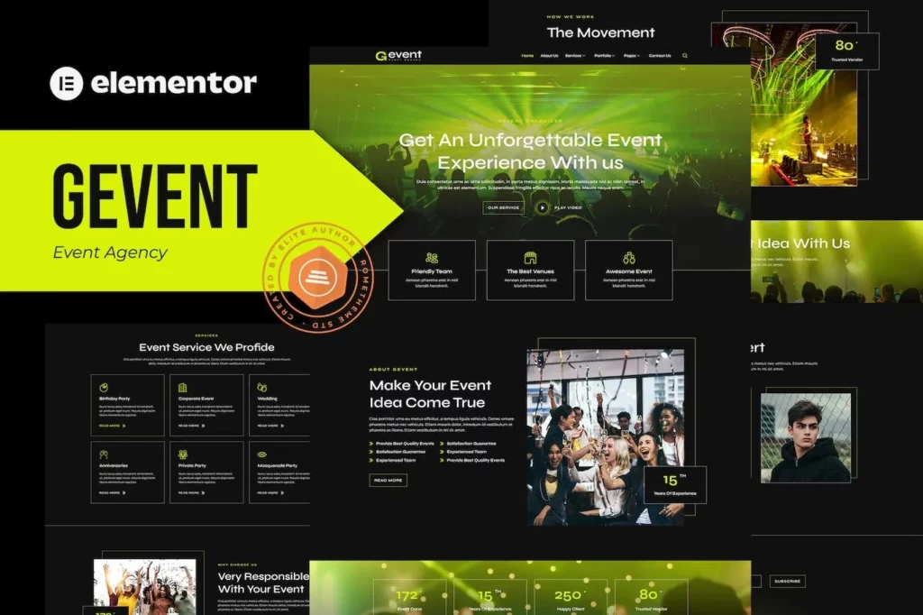 Gevent – Event Agency Elementor Template Kit