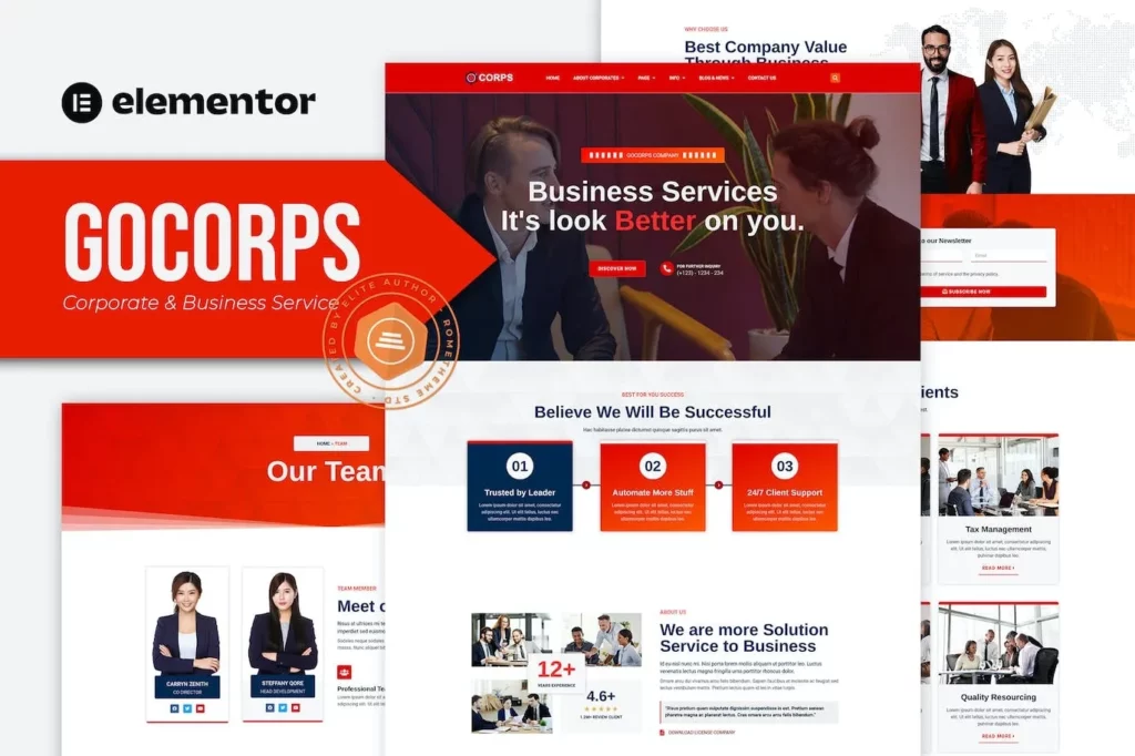 Gocorps – Corporate &amp; Business Service Elementor Kit