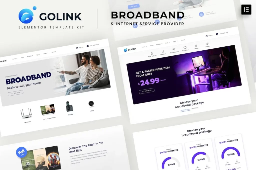 Golink – Broadband &amp; Internet Service Provider Template Kit