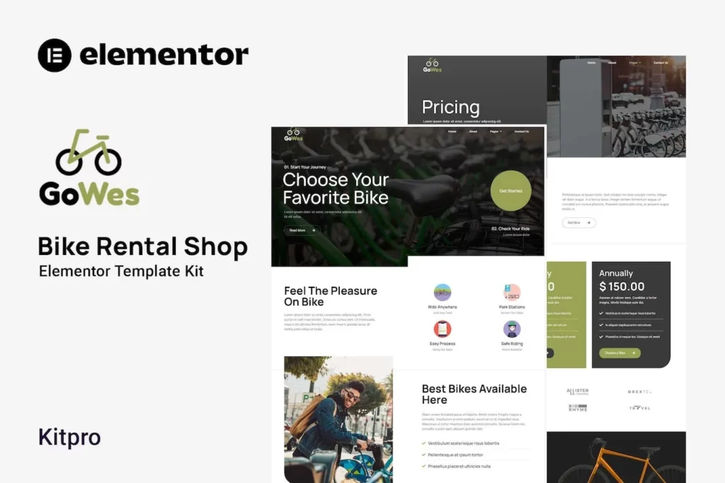 Gowes – Bike Rental Shop Elementor Template Kit